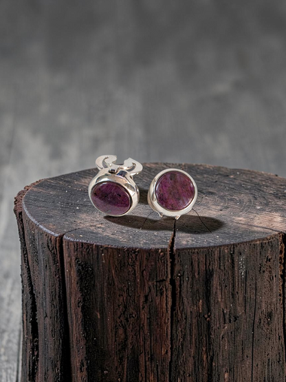 Westminster Ruby Smart Button Cover Pair (with Sterling Silver 925)