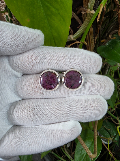 Westminster Ruby Smart Button Cover Pair (with Sterling Silver 925)