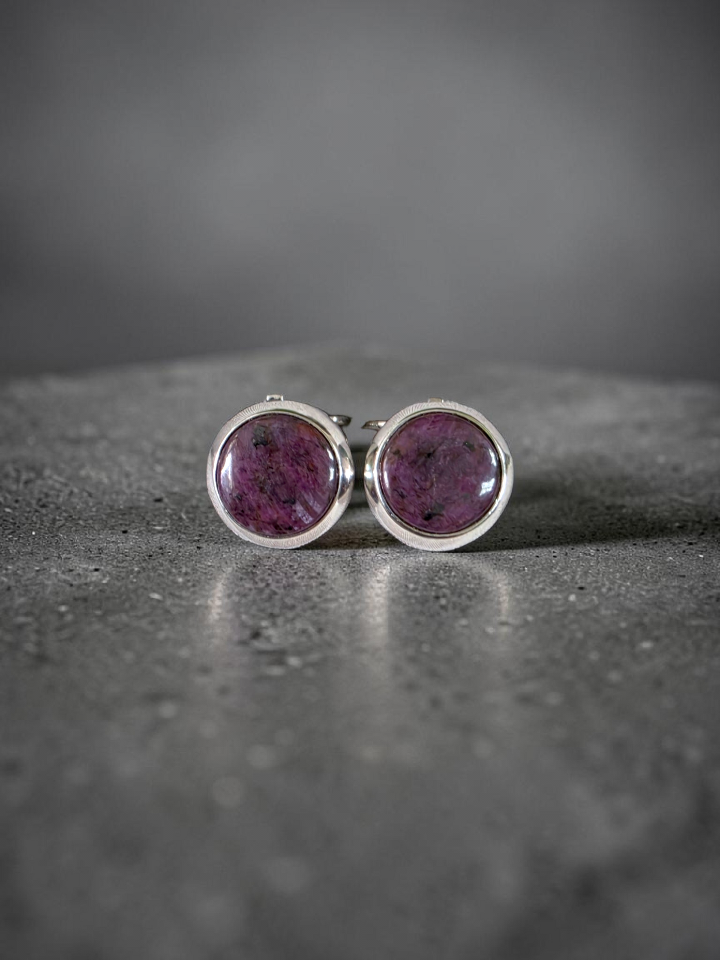 Westminster Ruby Smart Button Cover Pair (with Sterling Silver 925)