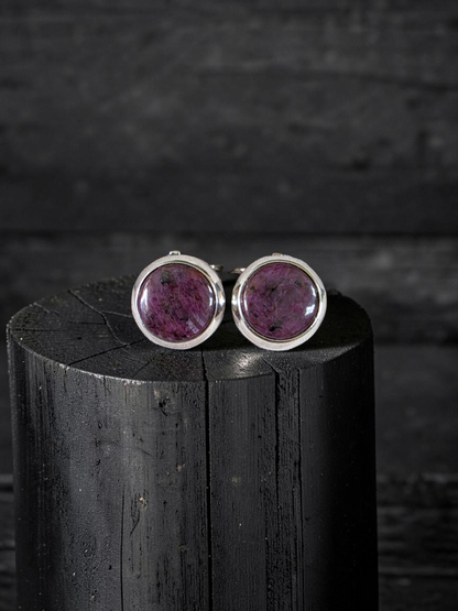 Westminster Ruby Smart Button Cover Pair (with Sterling Silver 925)