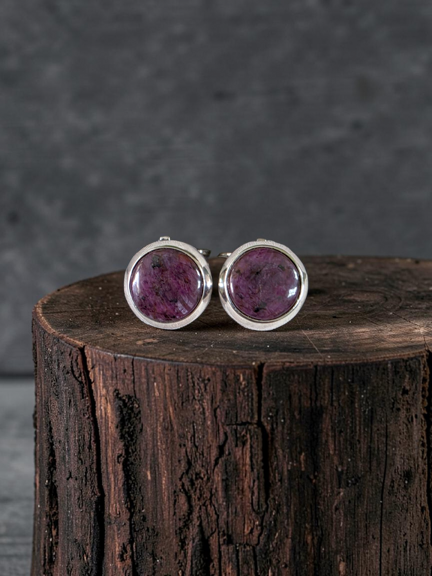Westminster Ruby Smart Button Cover Pair (with Sterling Silver 925)