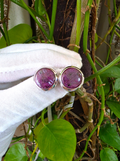 Westminster Ruby Smart Button Cover Pair (with Sterling Silver 925)