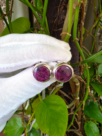 Westminster Ruby Smart Button Cover Pair (with Sterling Silver 925)