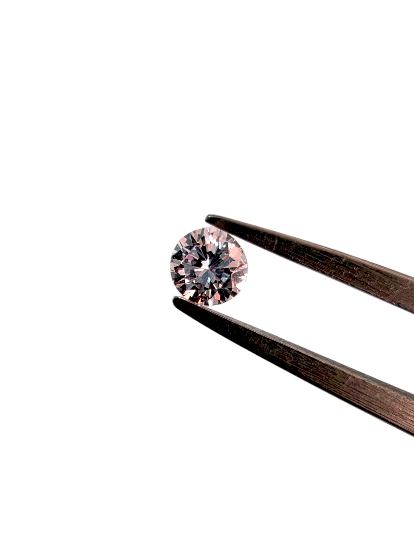 Natural 0.139 cts. Very Light Pink VS2 Round Brilliant Diamond Loose Stone - Certified - LS48