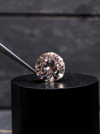 Natural 0.139 cts. Very Light Pink VS2 Round Brilliant Diamond Loose Stone - Certified - LS48