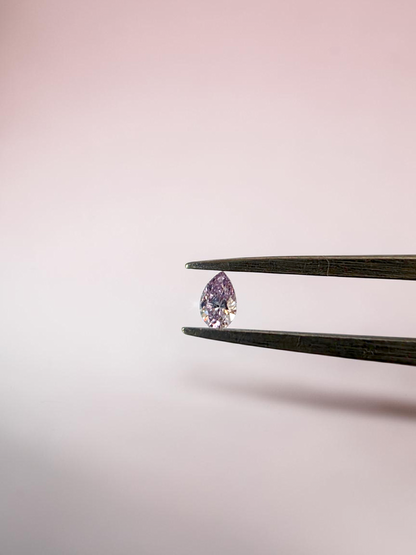 Natural 0.101 cts. Fancy Light Pink VVS2 Pear Shape Diamond Loose Stone - Certified - LS49