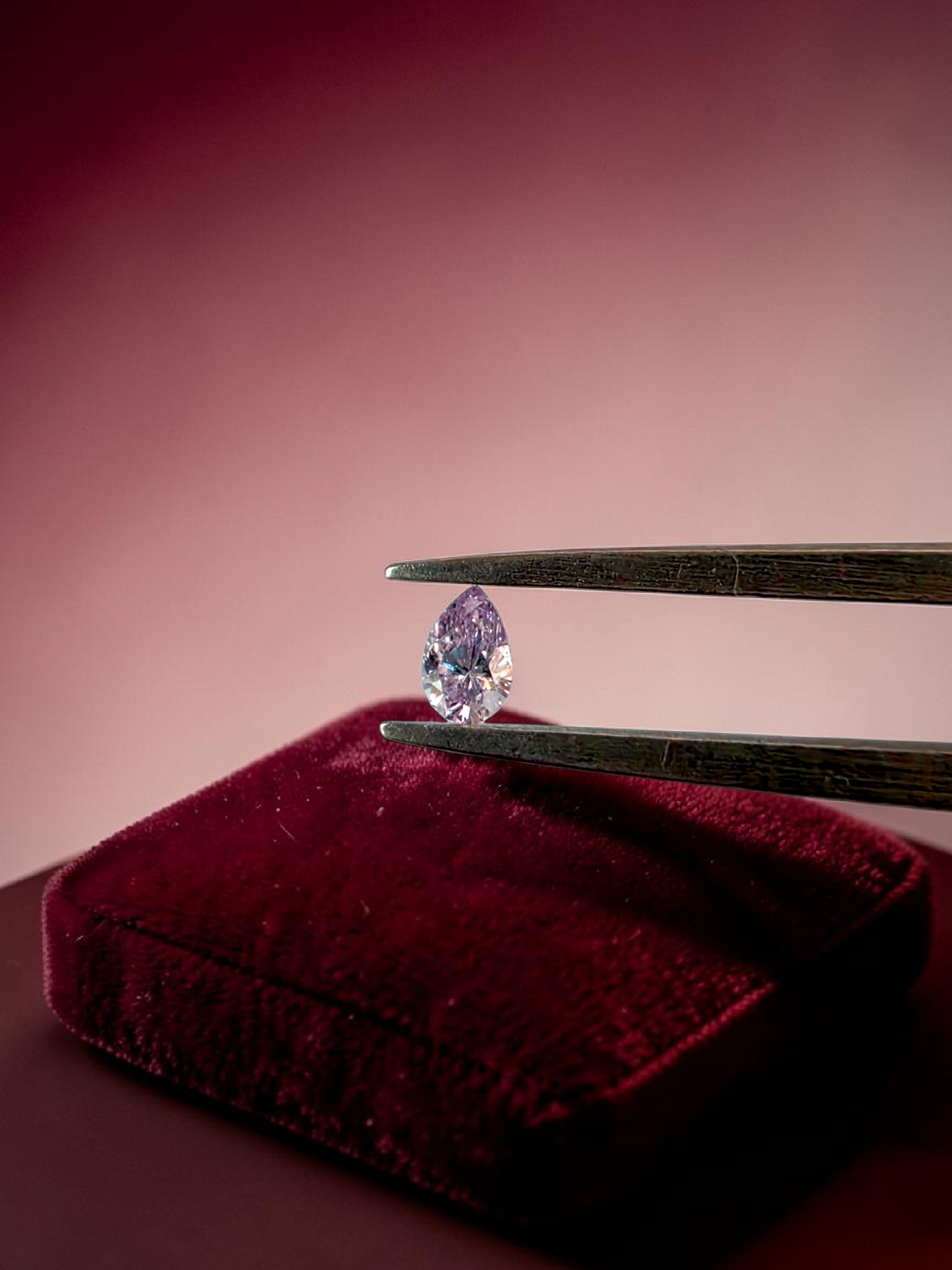 Natural 0.101 cts. Fancy Light Pink VVS2 Pear Shape Diamond Loose Stone - Certified - LS49