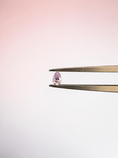 Natural 0.101 cts. Fancy Light Pink VVS2 Pear Shape Diamond Loose Stone - Certified - LS49