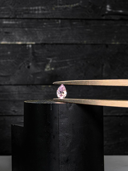 Natural 0.101 cts. Fancy Light Pink VVS2 Pear Shape Diamond Loose Stone - Certified - LS49