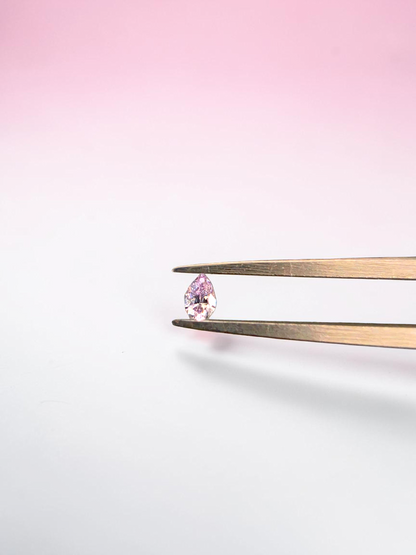 Natural 0.101 cts. Fancy Light Pink VVS2 Pear Shape Diamond Loose Stone - Certified - LS49