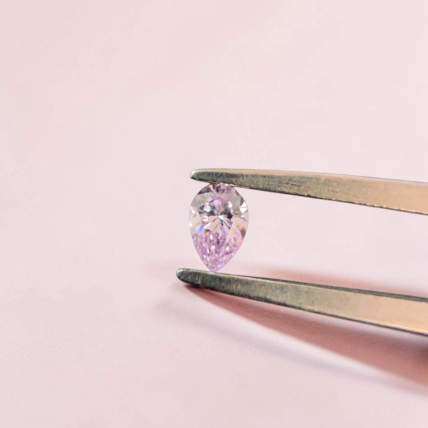 Natural 0.101 cts. Fancy Light Pink VVS2 Pear Shape Diamond Loose Stone - Certified - LS49