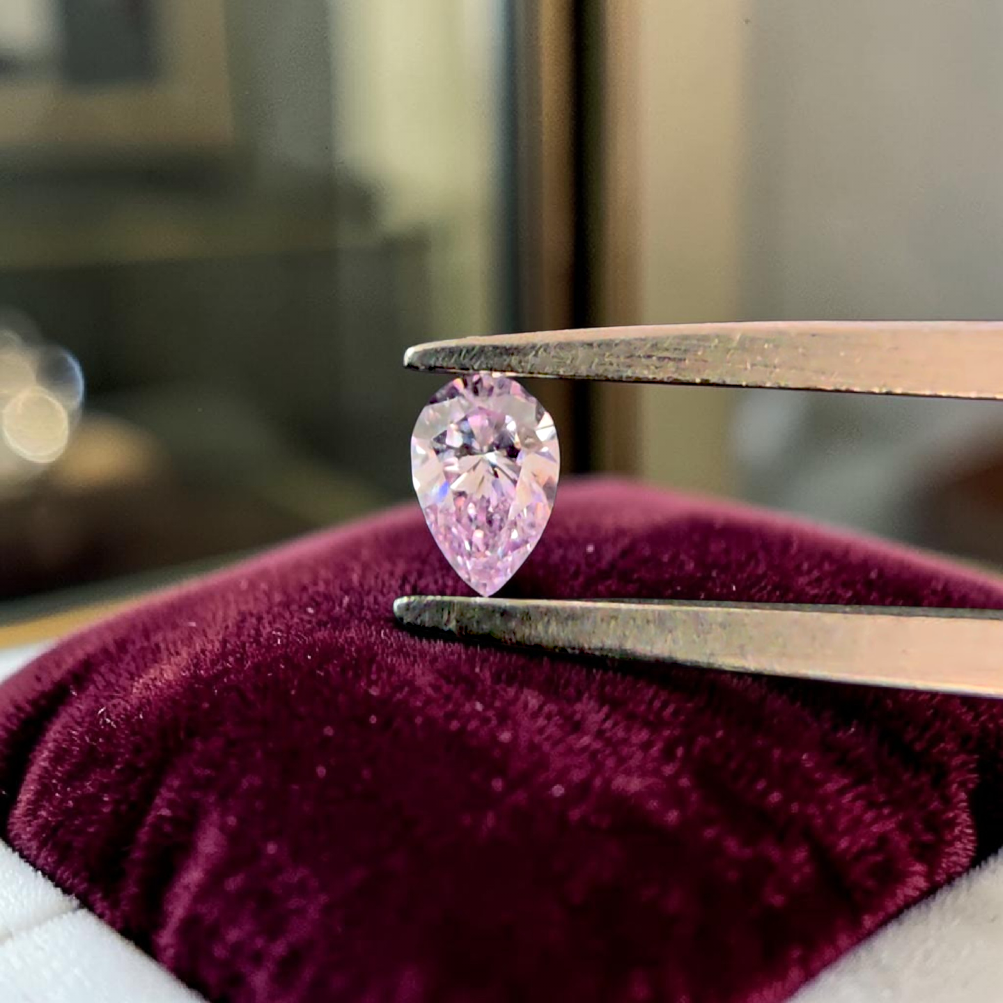 Natural 0.101 cts. Fancy Light Pink VVS2 Pear Shape Diamond Loose Stone - Certified - LS49