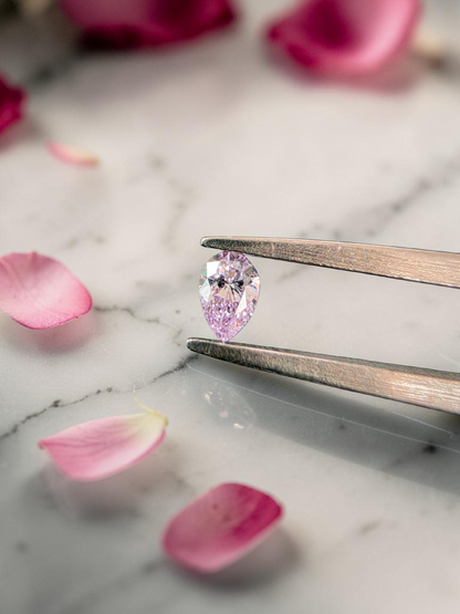 Natural 0.101 cts. Fancy Light Pink VVS2 Pear Shape Diamond Loose Stone - Certified - LS49