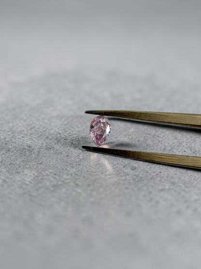 Natural 0.28 cts. Fancy Pink-Purple I1 Vg Gd N Pear Shape Diamond Loose Stone - GIA Certified - LS54