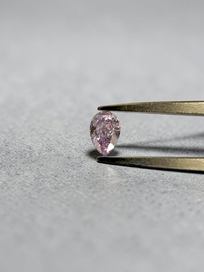 Natural 0.28 cts. Fancy Pink-Purple I1 Vg Gd N Pear Shape Diamond Loose Stone - GIA Certified - LS54