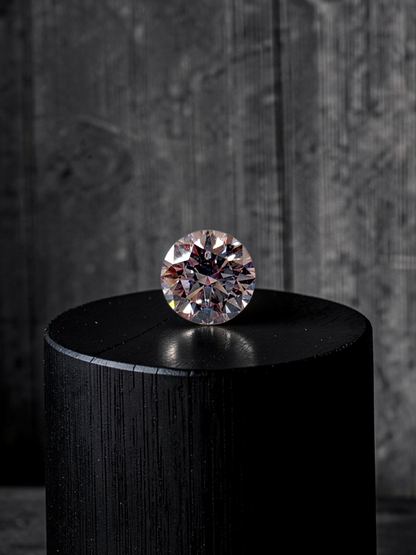 Natural 0.51 cts. Very Light Pink SI2 Vg Ex N Round Brilliant Diamond Loose Stone - GIA Certified - LS55