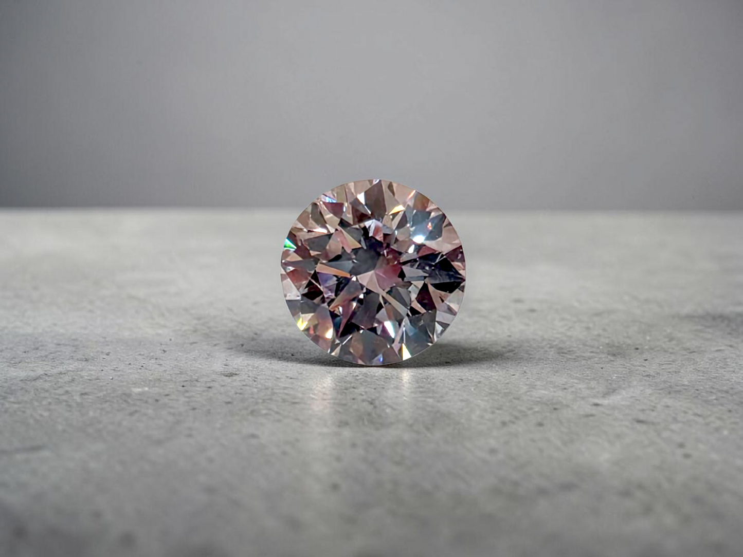 Natural 0.51 cts. Very Light Pink SI2 Vg Ex N Round Brilliant Diamond Loose Stone - GIA Certified - LS55