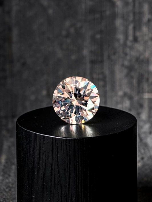 Natural 0.51 cts. Very Light Pink SI2 Vg Ex N Round Brilliant Diamond Loose Stone - GIA Certified - LS55