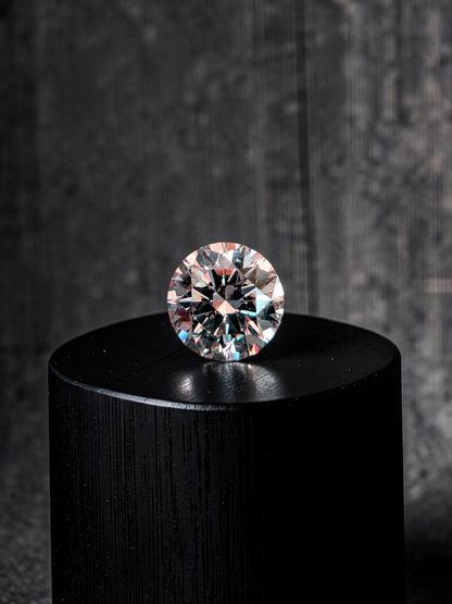 Natural 0.51 cts. Very Light Pink SI2 Vg Ex N Round Brilliant Diamond Loose Stone - GIA Certified - LS55