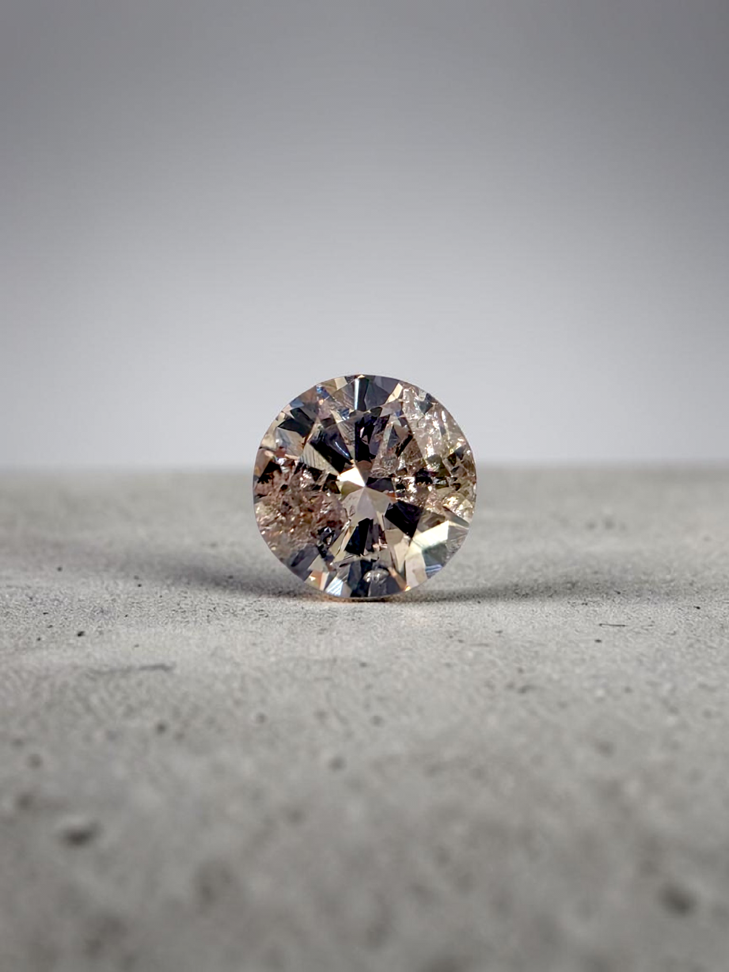Natural 1.51 cts. Light Pinkish Brown Round Brilliant Diamond Loose Stone - GIA Certified - LS57