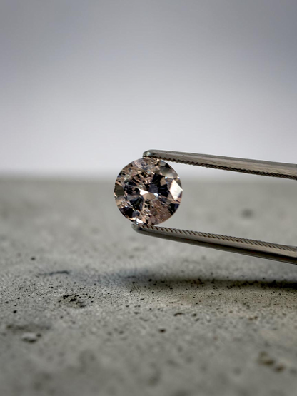 Natural 1.51 cts. Light Pinkish Brown Round Brilliant Diamond Loose Stone - GIA Certified - LS57