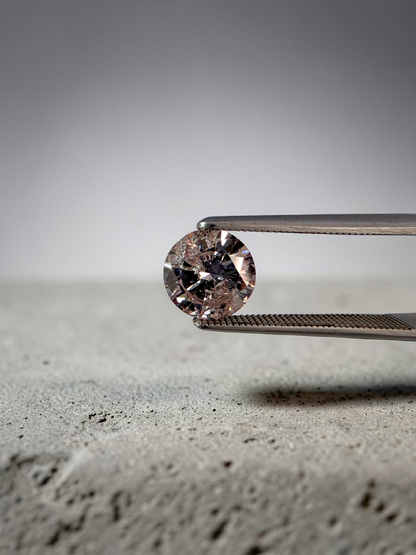Natural 1.51 cts. Light Pinkish Brown Round Brilliant Diamond Loose Stone - GIA Certified - LS57