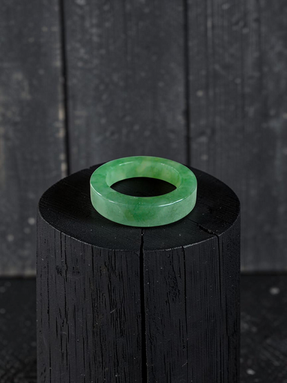 Master's Burmese Green A-Jadeite Infinity Band Ring Size US 9 - 09026 - Certified