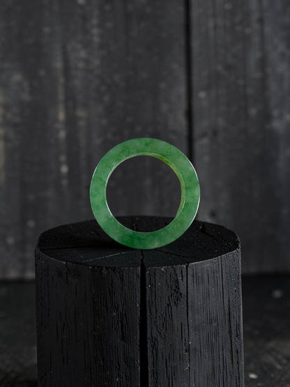 Master's Burmese Green A-Jadeite Infinity Band Ring Size US 9 - 09026 - Certified
