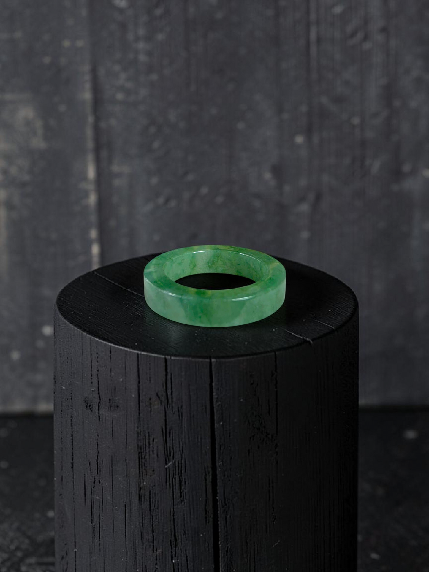 Master's Burmese Green A-Jadeite Infinity Band Ring Size US 9 - 09026 - Certified