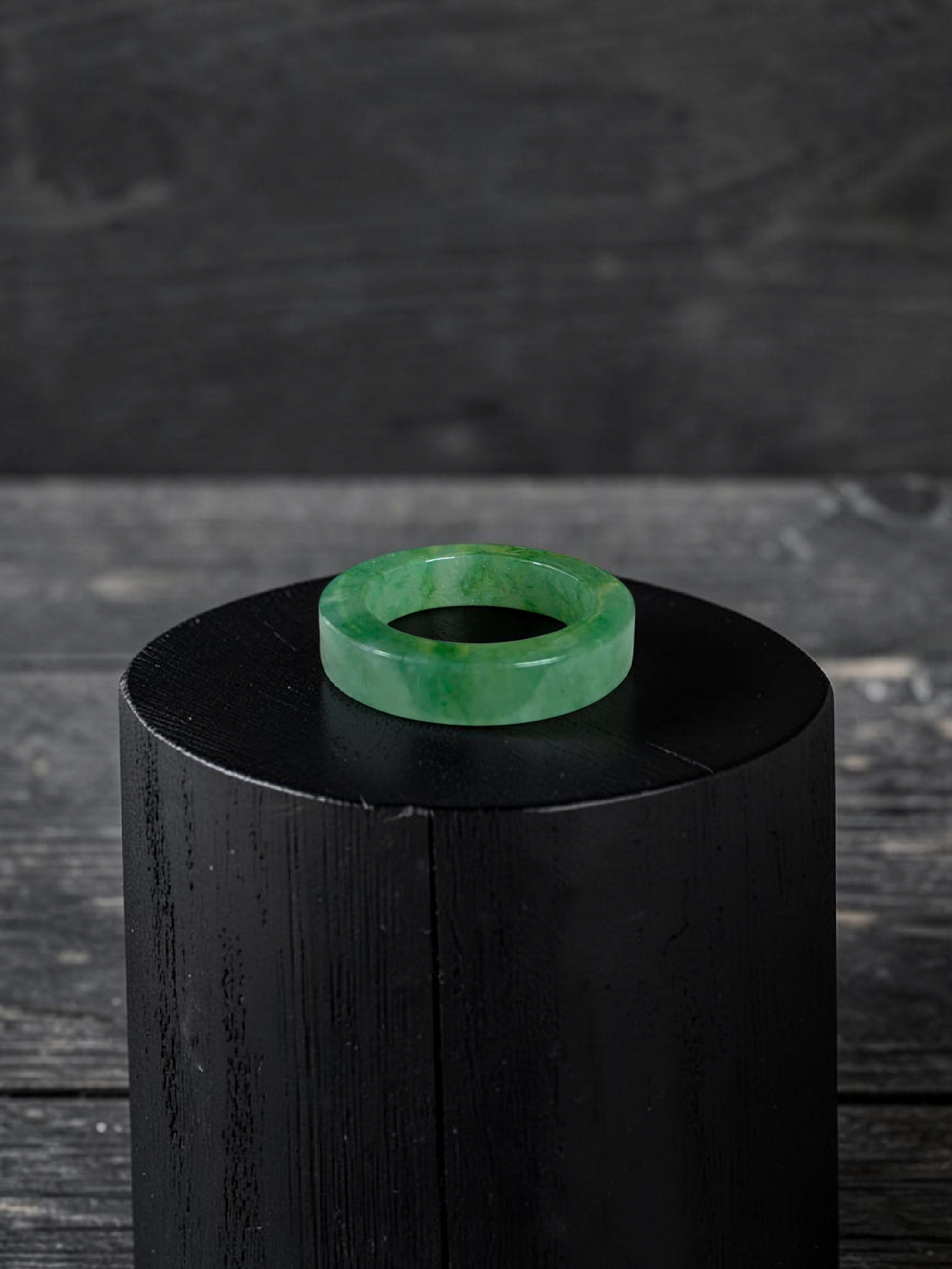 Master's Burmese Green A-Jadeite Infinity Band Ring Size US 9 - 09026 - Certified