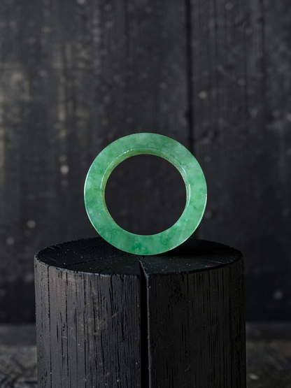 Master's Burmese Green A-Jadeite Infinity Band Ring Size US 9 - 09026 - Certified