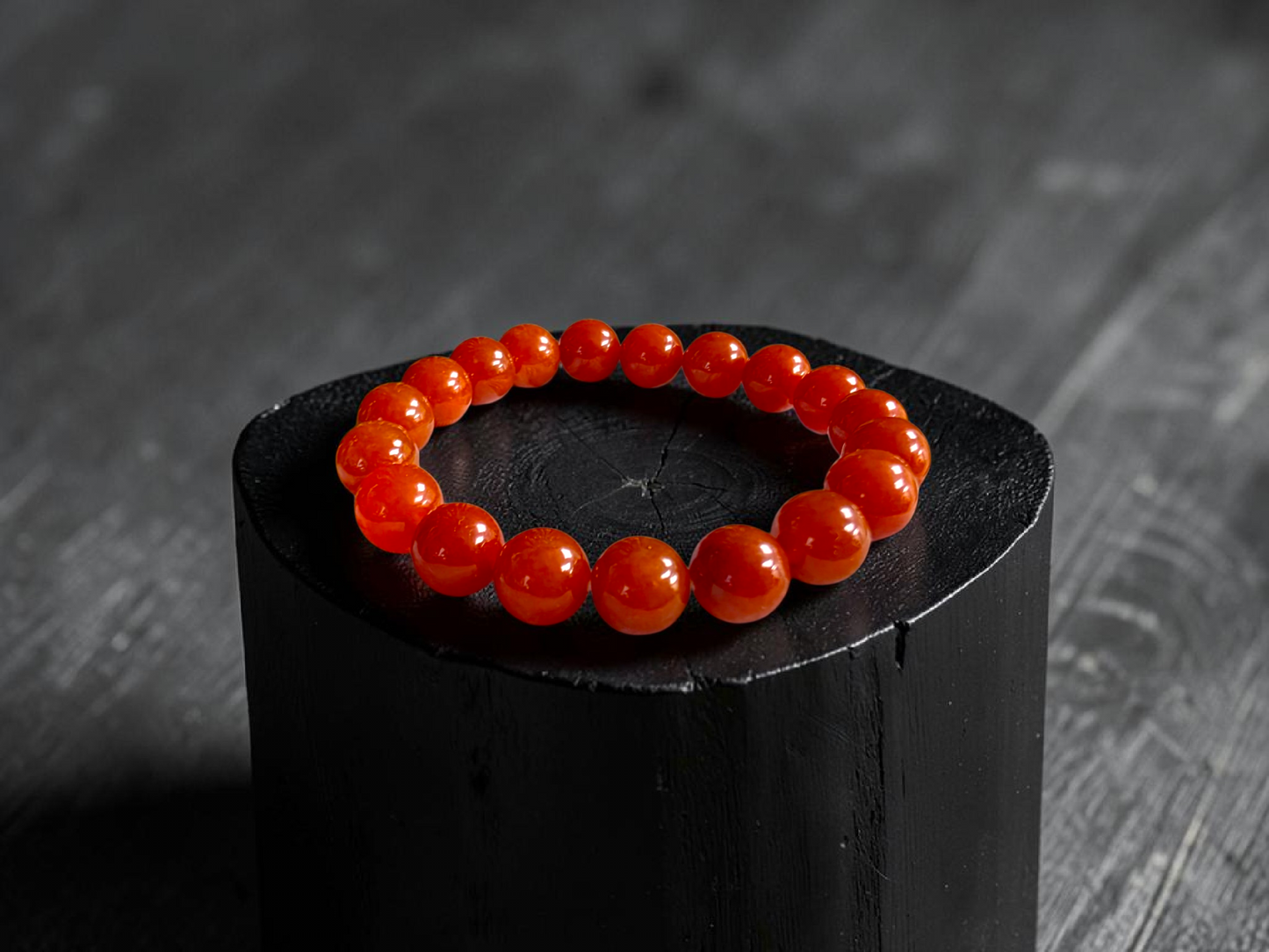 Imperial Japanese Red Burmese A-Jade Beaded Bracelet (MADE IN JAPAN) (10 mm Each x 19 beads) - Certified 05067