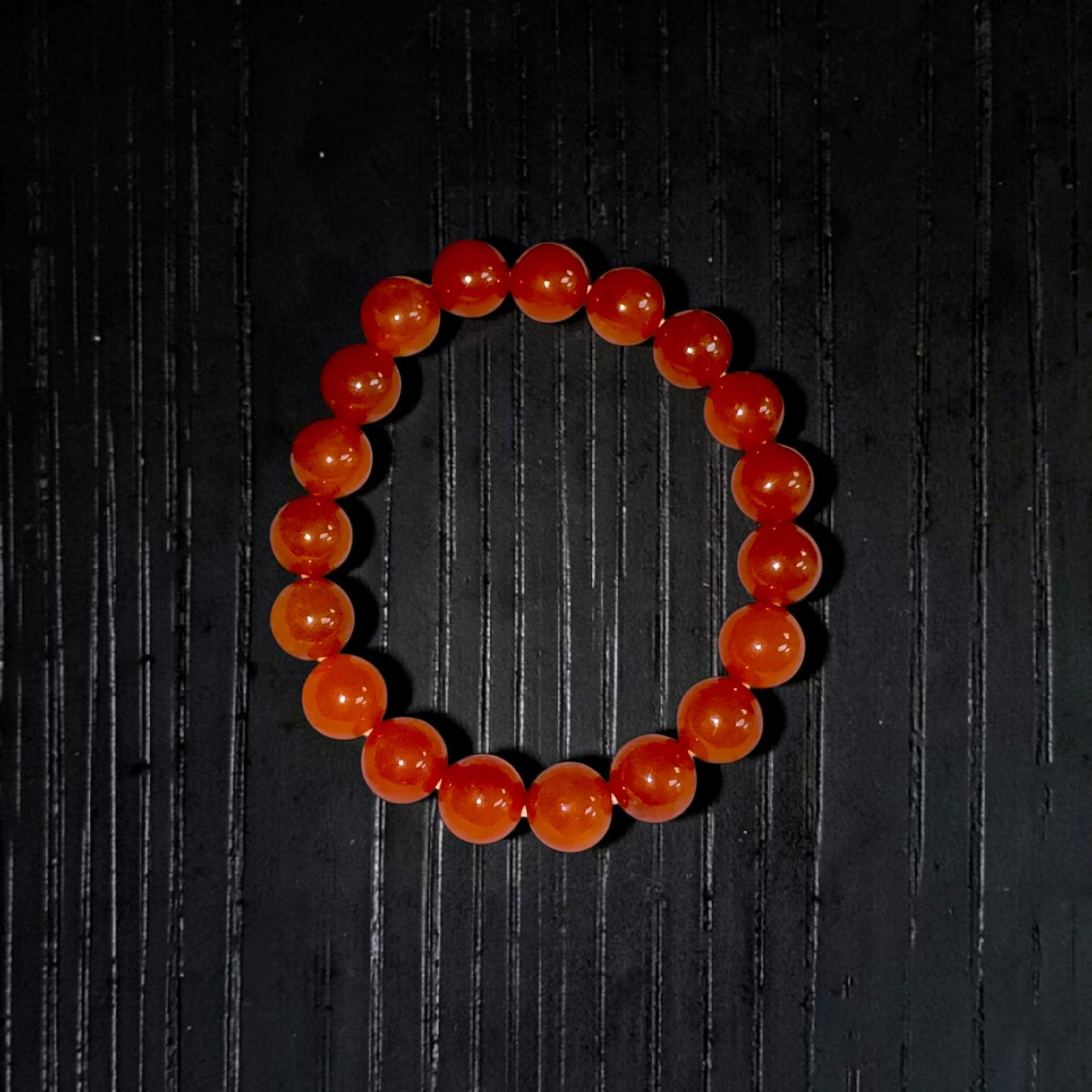 Imperial Japanese Red Burmese A-Jade Beaded Bracelet (MADE IN JAPAN) (10 mm Each x 19 beads) - Certified 05067