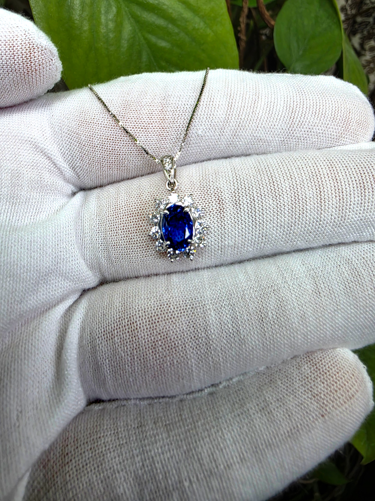 Kazuno 2.19cts. Made in JAPAN Natural No Heat Sri Lankan Royal Vivid Blue Sapphire Pendant (with PT900 and Natural Diamonds) - GIA Certified