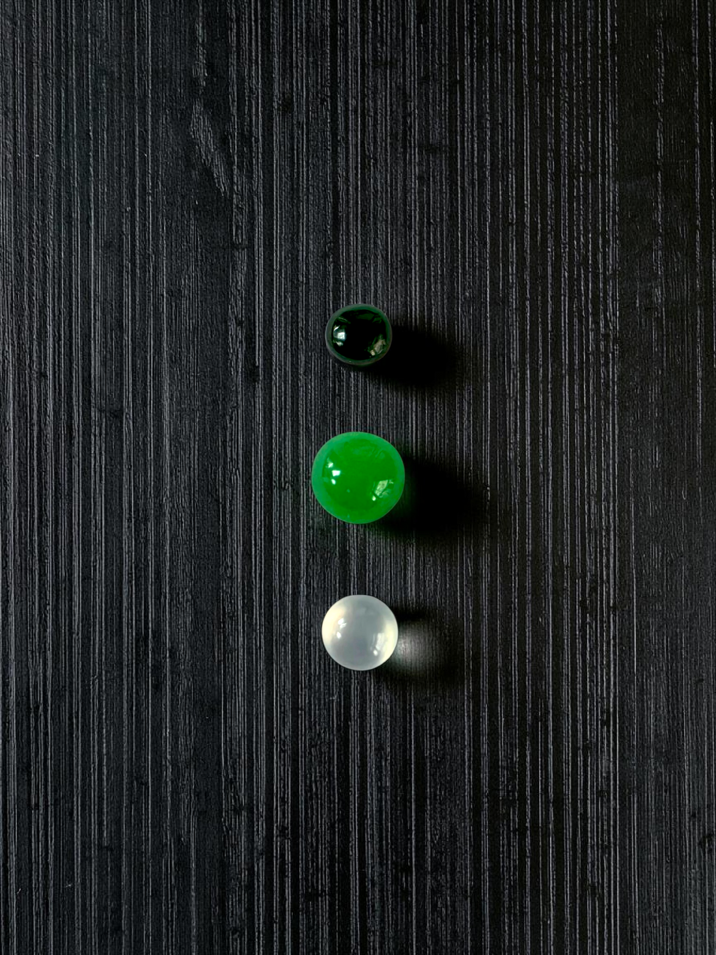 Certified 1.79 cts. Three Stone Burmese A-Jadeite Round Cabochon Calibrated Loose Stones Jewelry Set JS003