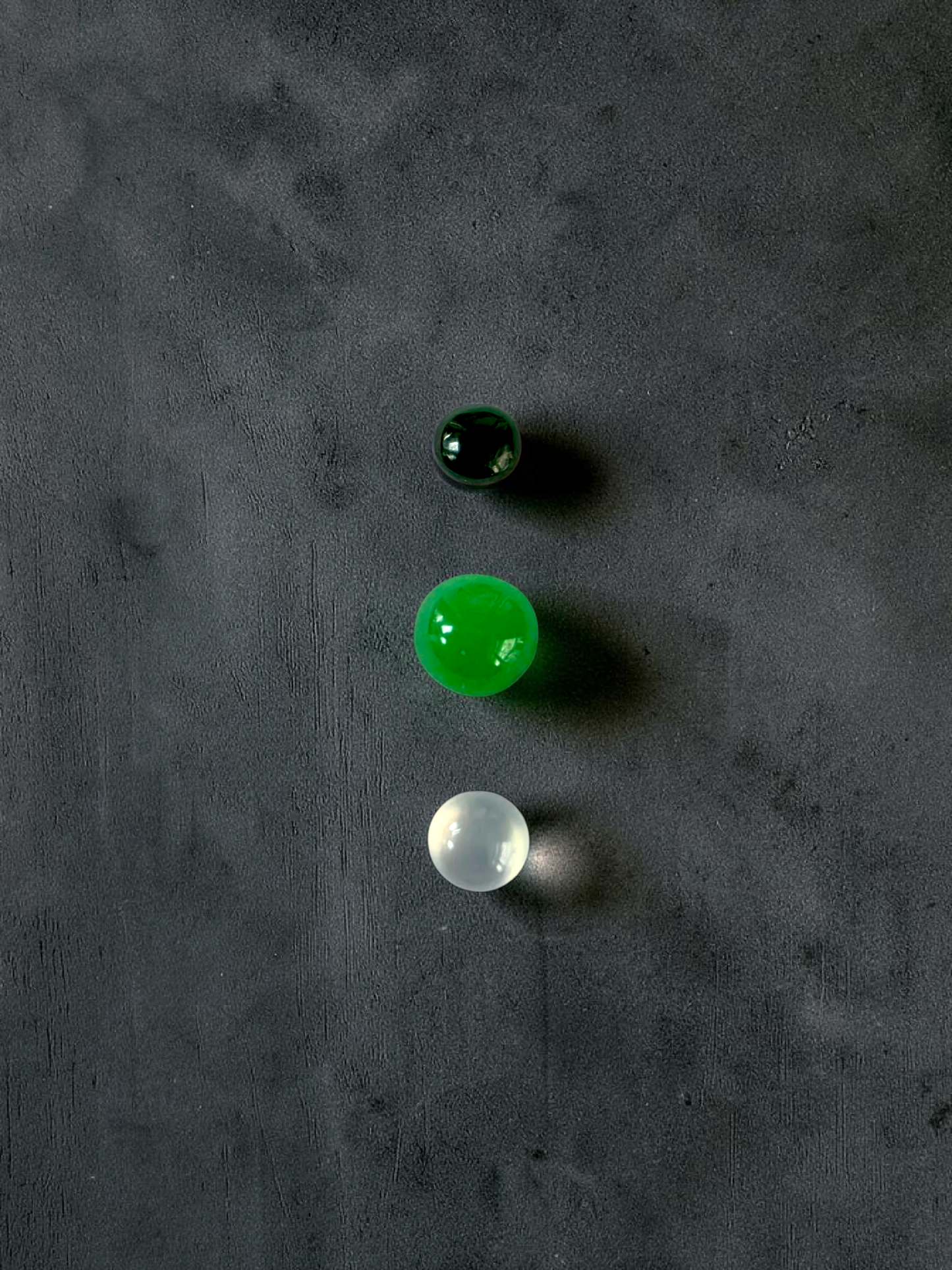 Certified 1.79 cts. Three Stone Burmese A-Jadeite Round Cabochon Calibrated Loose Stones Jewelry Set JS003