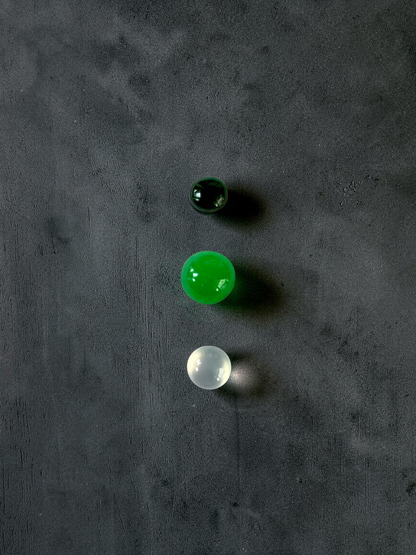 Certified 1.79 cts. Three Stone Burmese A-Jadeite Round Cabochon Calibrated Loose Stones Jewelry Set JS003