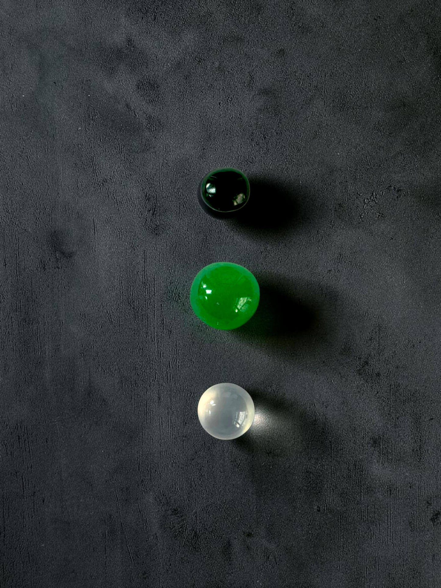 Certified 1.79 cts. Three Stone Burmese A-Jadeite Round Cabochon Calibrated Loose Stones Jewelry Set JS003