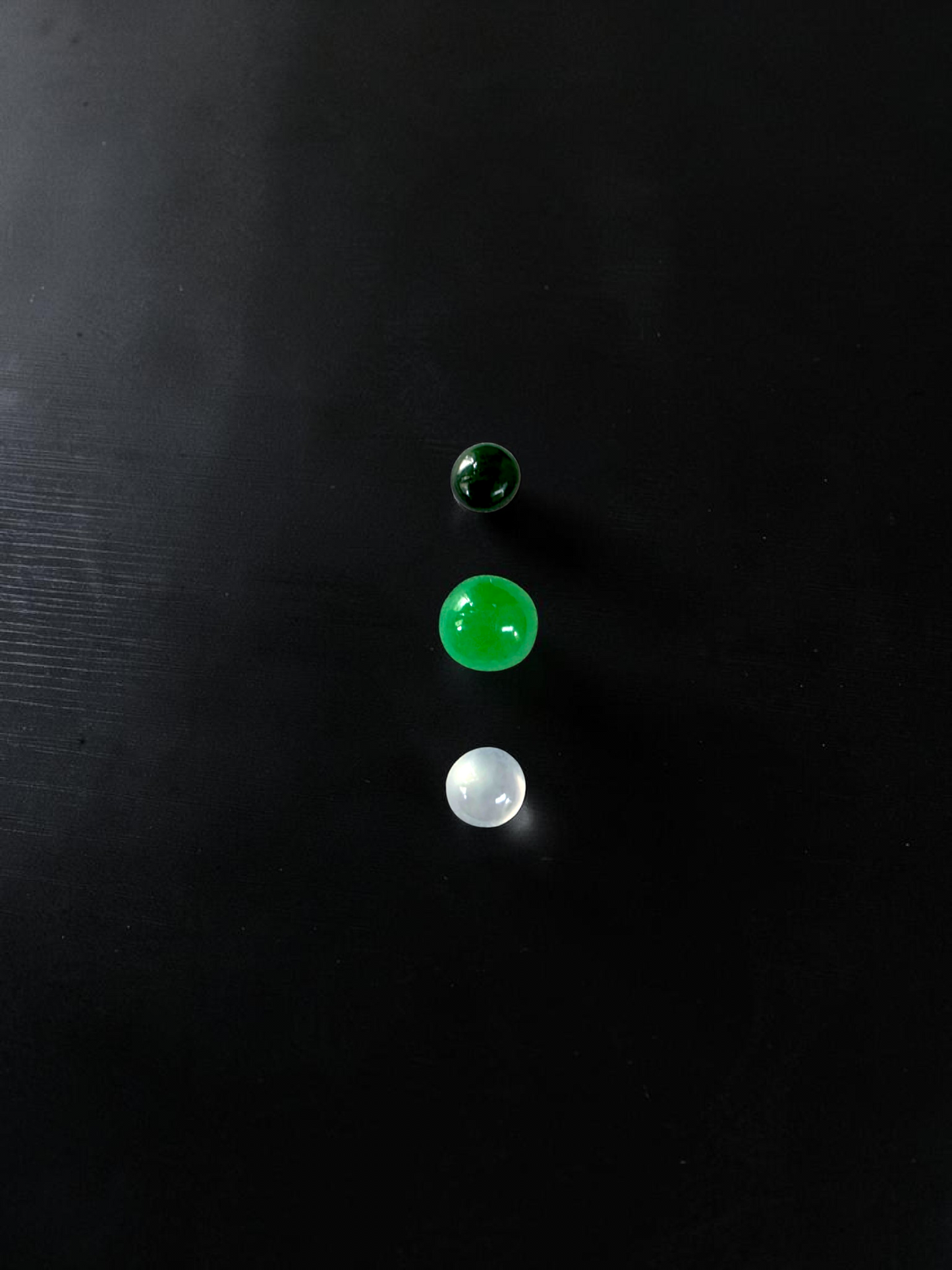 Certified 1.79 cts. Three Stone Burmese A-Jadeite Round Cabochon Calibrated Loose Stones Jewelry Set JS003