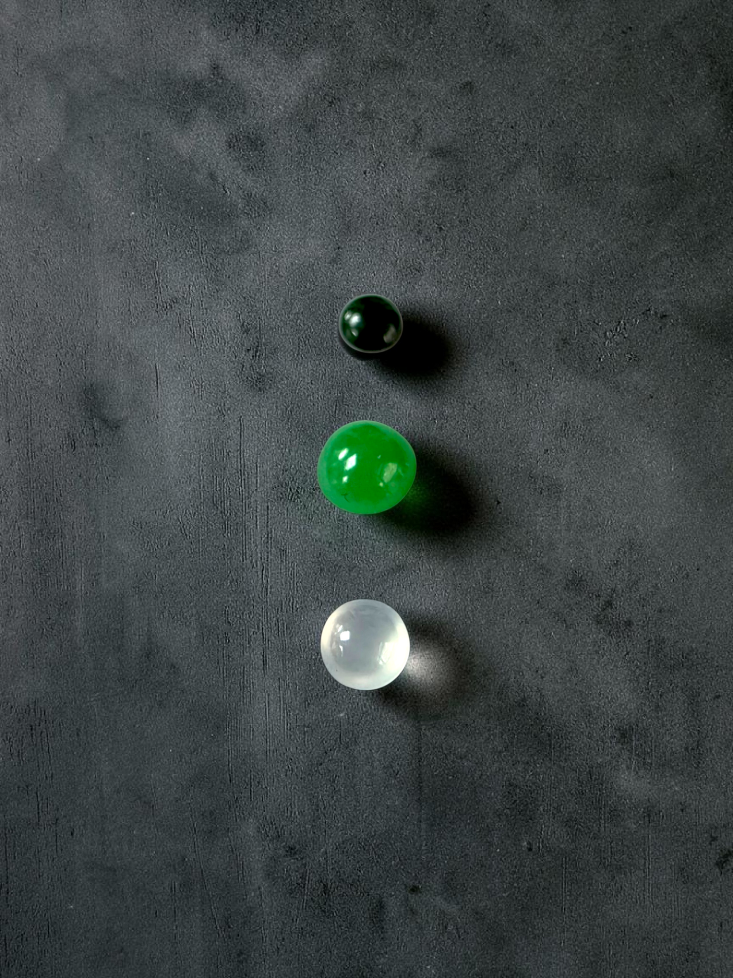 Certified 1.79 cts. Three Stone Burmese A-Jadeite Round Cabochon Calibrated Loose Stones Jewelry Set JS003