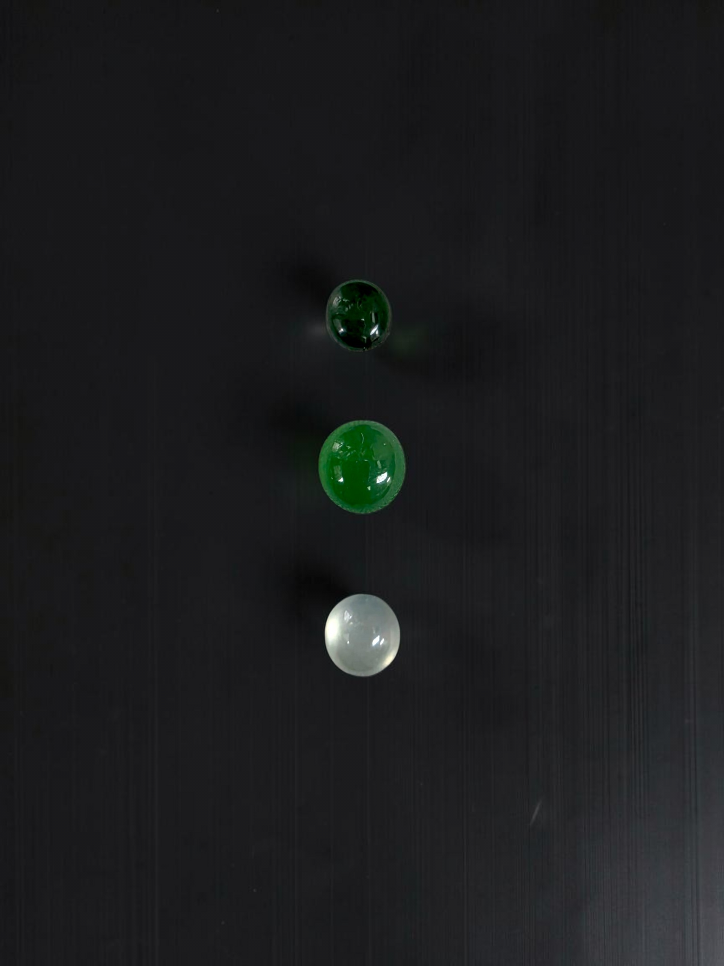Certified 2.57 cts. Three Stone Burmese A-Jadeite Oval Cabochon Calibrated Loose Stones Jewelry Set JS004