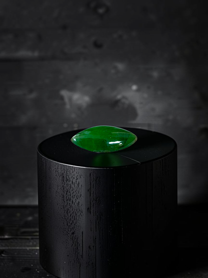 Certified MADE IN JAPAN 1.65 cts. Intense Imperial Apple Green Burmese A-Jadeite Marquise Cabochon Loose Stone LS64