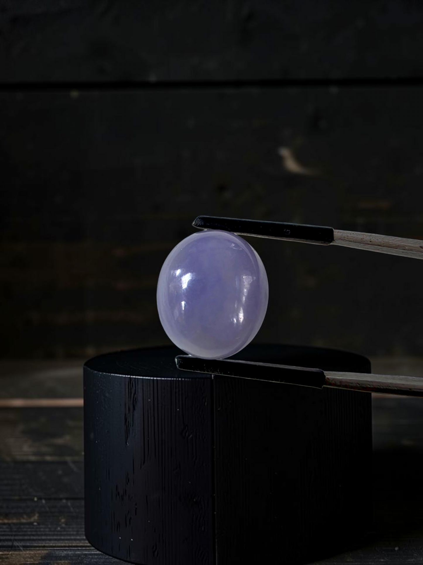 Certified MADE IN JAPAN 19.64 cts. Bright Lavender Burmese A-Jadeite Oval Cabochon Loose Stone LS65