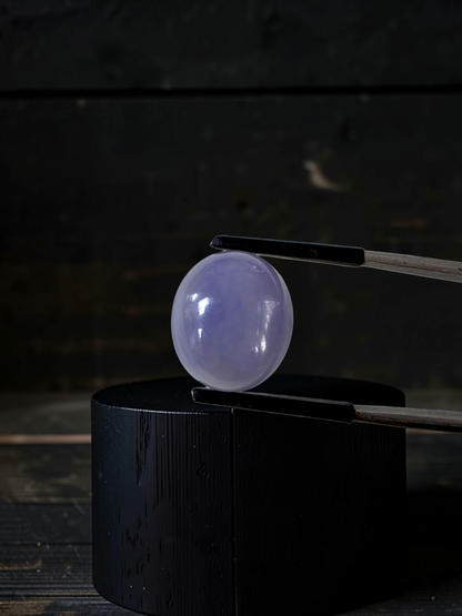 Certified MADE IN JAPAN 19.64 cts. Bright Lavender Burmese A-Jadeite Oval Cabochon Loose Stone LS65