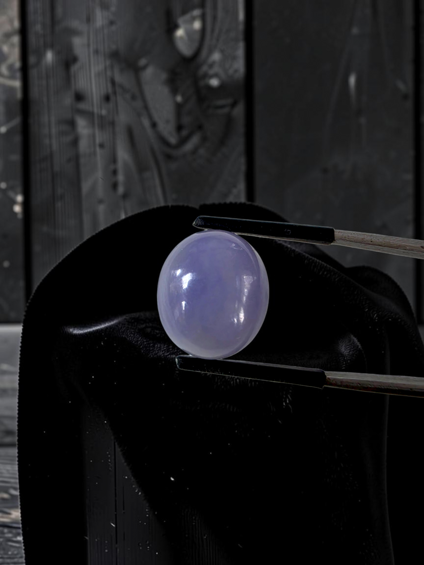 Certified MADE IN JAPAN 19.64 cts. Bright Lavender Burmese A-Jadeite Oval Cabochon Loose Stone LS65