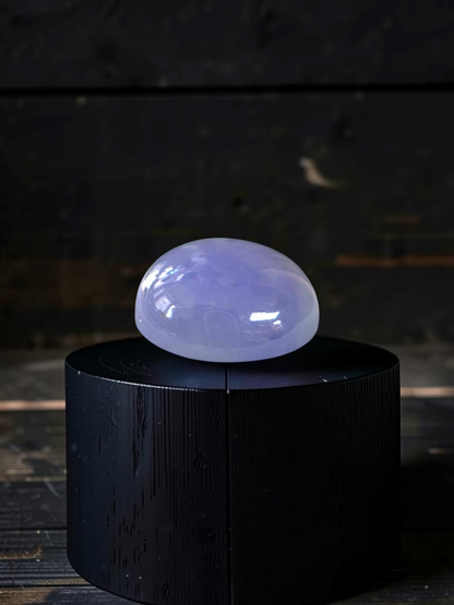 Certified MADE IN JAPAN 19.64 cts. Bright Lavender Burmese A-Jadeite Oval Cabochon Loose Stone LS65