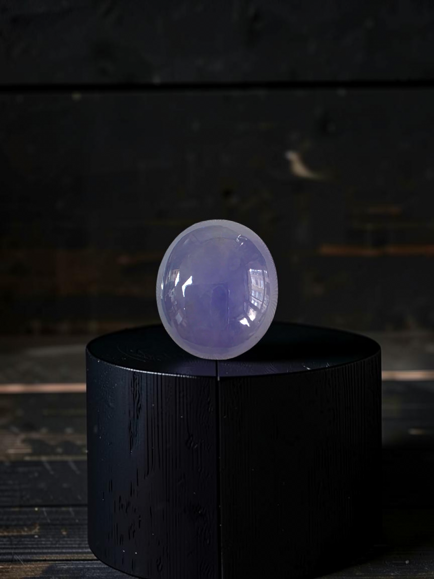 Certified MADE IN JAPAN 19.64 cts. Bright Lavender Burmese A-Jadeite Oval Cabochon Loose Stone LS65