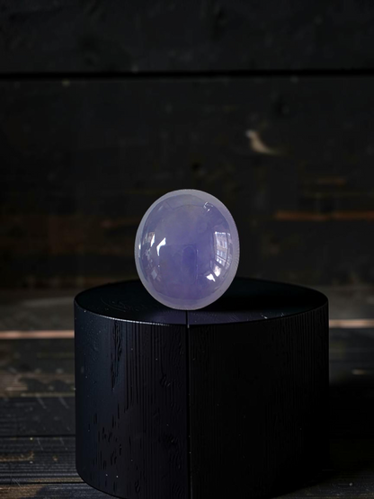 Certified MADE IN JAPAN 19.64 cts. Bright Lavender Burmese A-Jadeite Oval Cabochon Loose Stone LS65