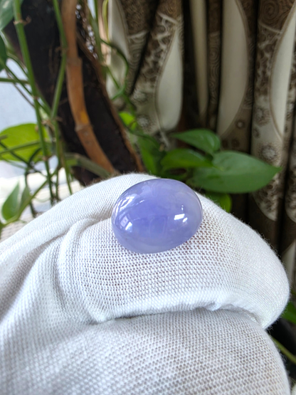 Certified MADE IN JAPAN 19.64 cts. Bright Lavender Burmese A-Jadeite Oval Cabochon Loose Stone LS65