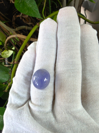 Certified MADE IN JAPAN 19.64 cts. Bright Lavender Burmese A-Jadeite Oval Cabochon Loose Stone LS65